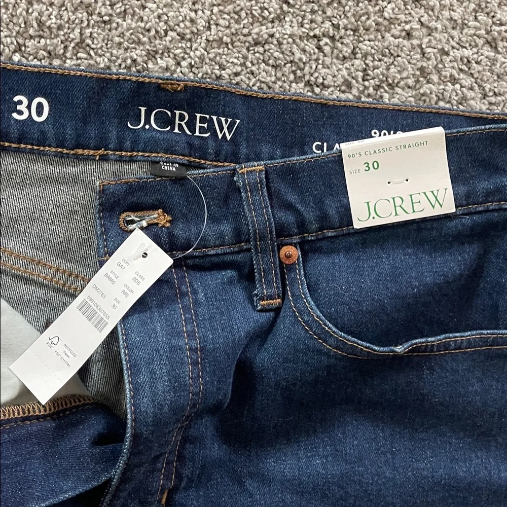 NWT! J. Crew 90s Classic Straight Leg Jeans sz30 in dark wash - Picture 4 of 14